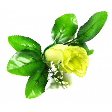 Róża w pąku - główka z liściem Lt.green